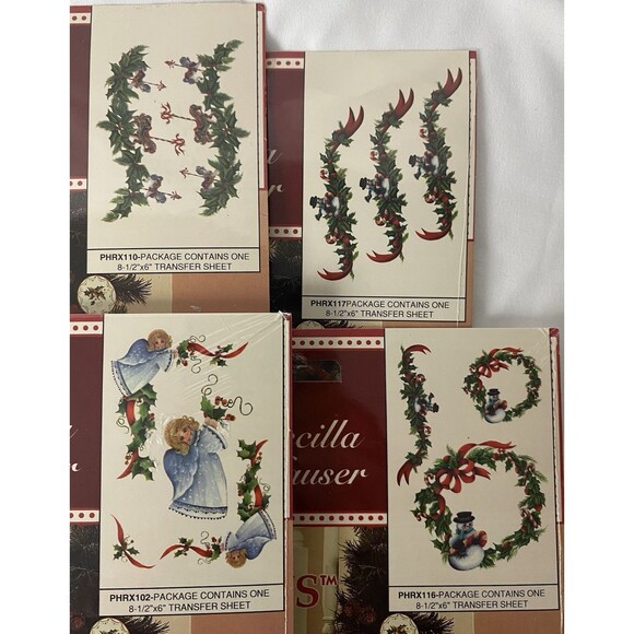 Lot Of 4) Priscilla Hauser Painted Impressions Christmas Rub-On Transfers NEW - Picture 8 of 8